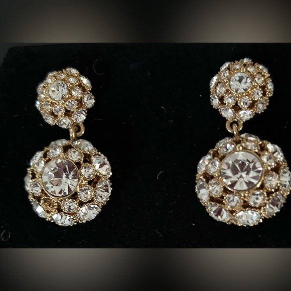Beautiful Kate Spade, rhinestone and gold earrings - Picture 2 of 12